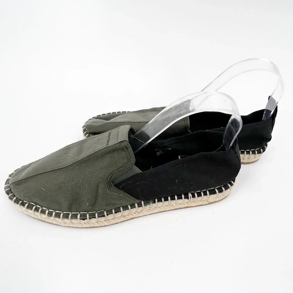 ✅ Zara COMBINATION ESPADRILLES GREEN/BLACK‎ SIZE 43